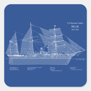 USCGRC USRC Bär - ABD Quadratischer Aufkleber