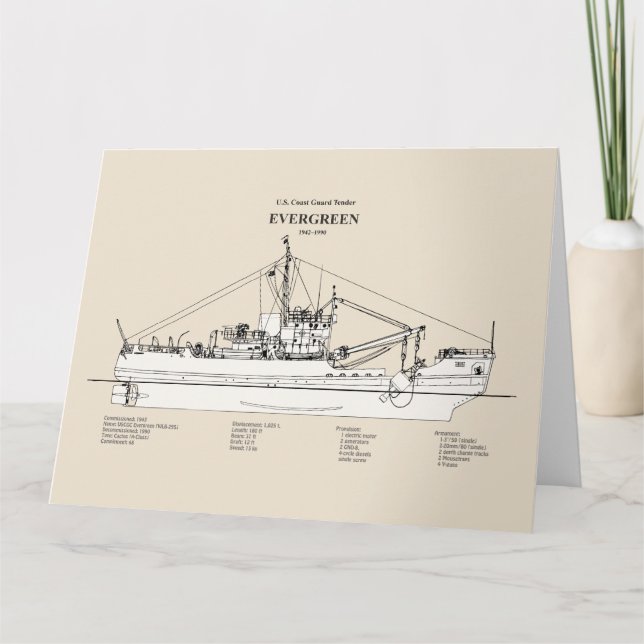 USCGT Evergreen wlb-295 - SBD Dankeskarte (Vorderseite)