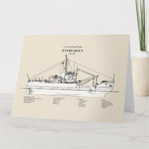 USCGT Evergreen wlb-295 - SBD Dankeskarte