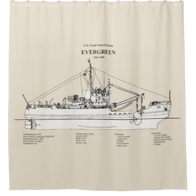 USCGT Evergreen wlb-295 - SBD Duschvorhang (Vorderseite)