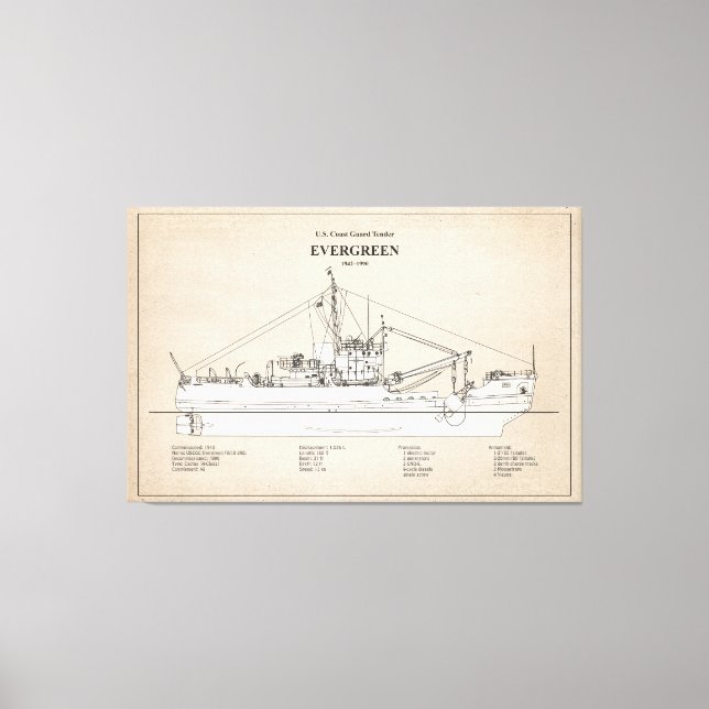 USCGT Evergreen wlb-295 - SBD Leinwanddruck (Vorderseite)
