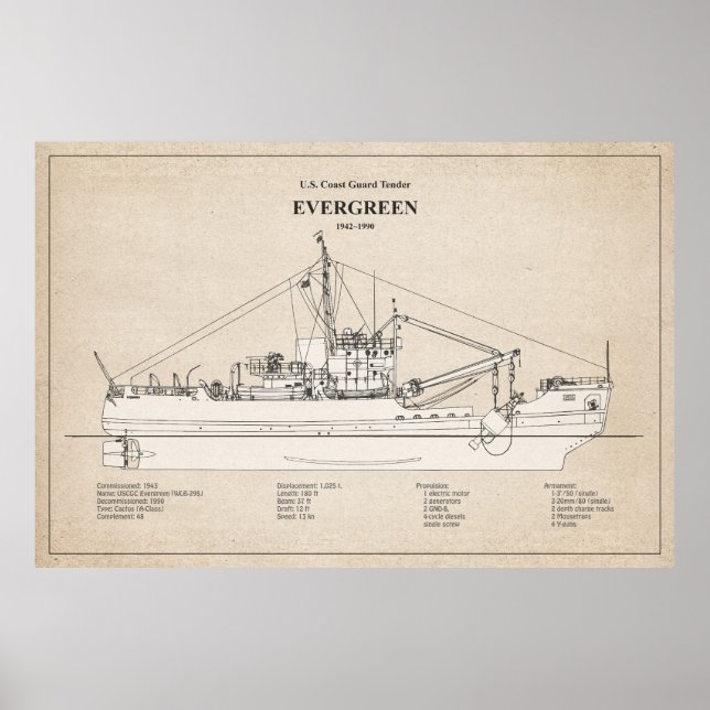 USCGT Evergreen wlb-295 - SBD Poster (Vorne)