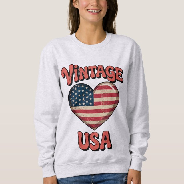 usd vintage herz damen sweatshirt (Vorderseite)