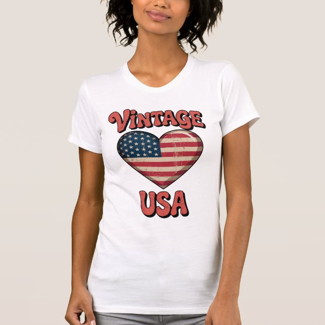 usd Vintage-Herz Damen T-Shirts (Vorderseite)