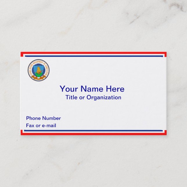 USDA Patriotic Business Card Visitenkarte (Vorderseite)