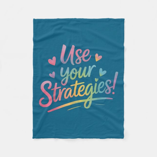 Use Your Strategies Test Day Teacher Student Motiv Fleecedecke (Vorderseite)