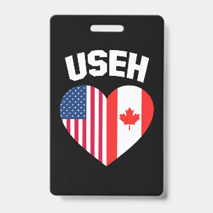 USEH America Canada Flag Funny American Canadian Ausweis