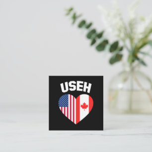 USEH Amerika Kanada Flagge Lustig Amerikanisch Kan Quadratische Visitenkarte