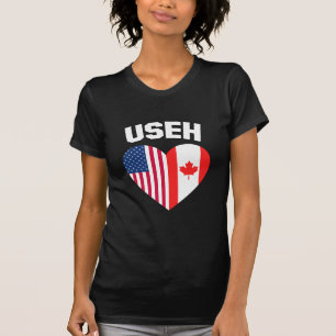 USEH Amerika Kanada Flagge Lustig Amerikanisch Kan T-Shirt