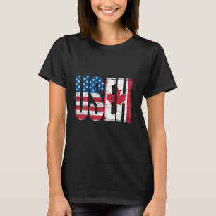 USEH Half American Half Canadian Funny USA Kanada T-Shirt