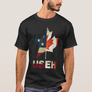 USEH Leaf Canadian American Flag Kanada USA Flag G T-Shirt
