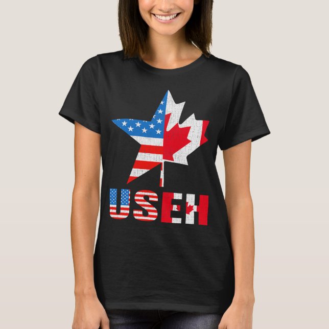 USEH Leaf Canadian American Flag Mapori Shirt (Vorderseite)