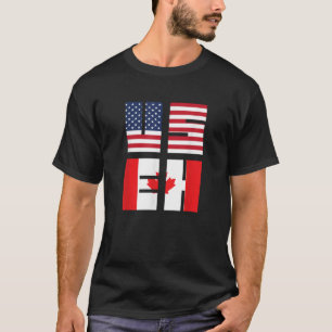 USEH USA Flag Canadian Flag Friendship Gift Patric T-Shirt
