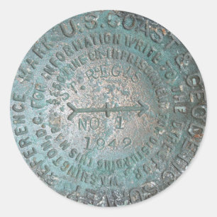 USGS Benchmark, St. Regis Mountain Geodetic Survey Runder Aufkleber