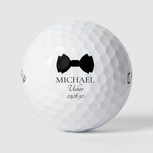 Usher Black Bow Krawatte Golfball