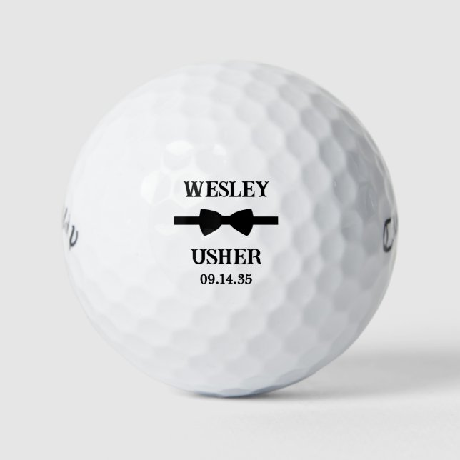 Usher Black Bow Tie Golfball (Vorderseite)