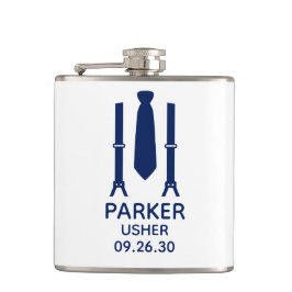 Usher Blue Krawatte Flachmann