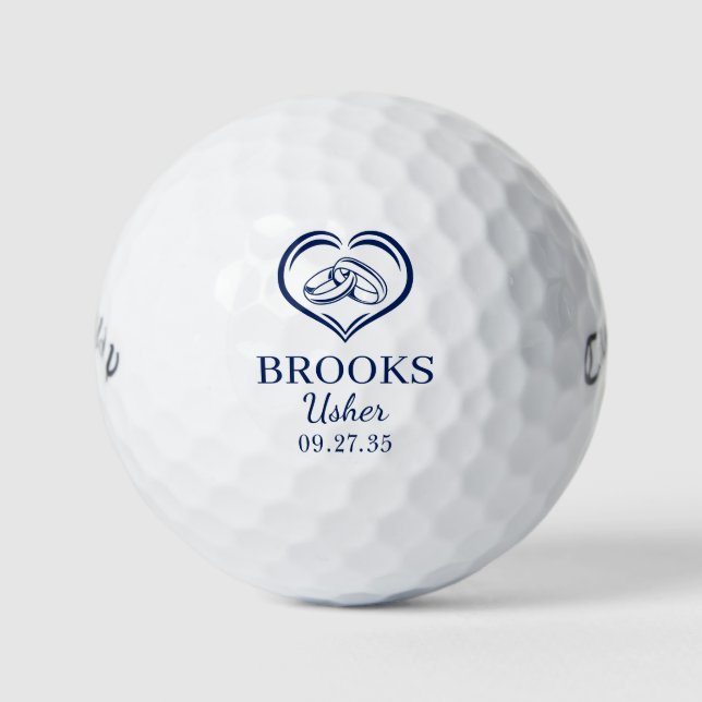 Usher Blue Wedding Rings Golfball (Vorderseite)