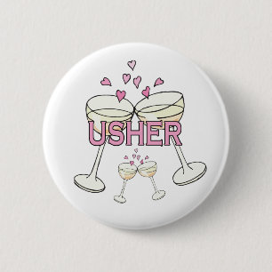Usher, der Identifikations-Knöpfe Wedding ist Button