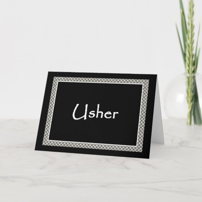 USHER-Einladung mit Schachbrett-Grenze Einladung (Vorderseite)