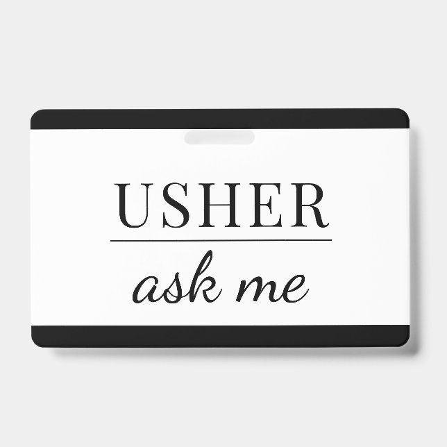 Usher Frag Me Abzeichen Ausweis (Vorderseite)