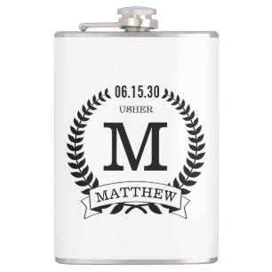 Usher Initials Flachmann