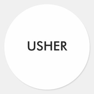 USHER RUNDER AUFKLEBER