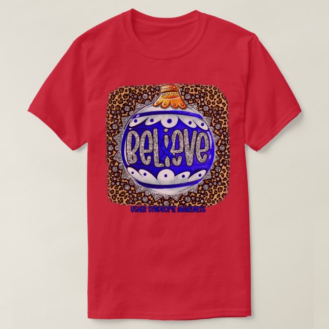 Usher Syndrome Awareness Glauve Ornament Leopard T-Shirt (Design vorne)