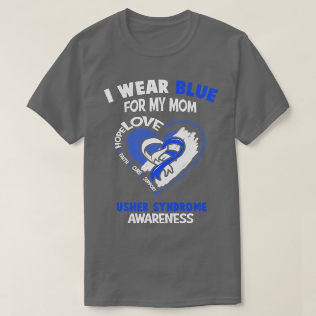 Usher Syndrome Awareness Ich trage Aquamarin für m T-Shirt (Design vorne)