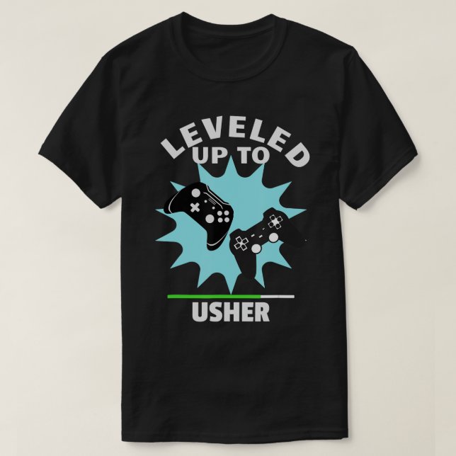 Usher Wedding Gift Funny Leveled Up Gamer T - Shir T-Shirt (Design vorne)