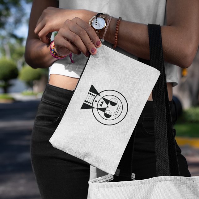 Ushi Zodiac - Geometrisches Ox-Symbol Zubehörtasche (Carry calm in every detail - Ushi zodiac pouch for everyday essentials.)