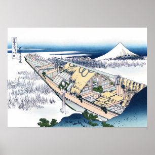 Ushibori in der Provinz Hitachi Poster