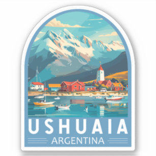 Ushuaia Argentina Travel Art Vintag Aufkleber