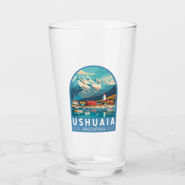 Ushuaia Argentina Travel Art Vintag Glas (Vorderseite)