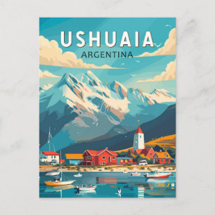 Ushuaia Argentina Travel Art Vintag Postkarte