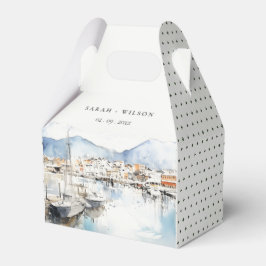 Ushuaia, Argentina Watercolor Landscape Wedding Geschenkschachtel