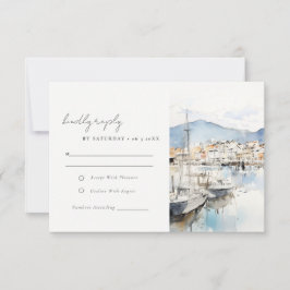 Ushuaia, Argentina Watercolor Landscape Wedding RSVP Karte