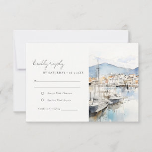 Ushuaia, Argentinien Aquarell-Landschaft Hochzeit RSVP Karte