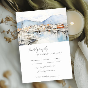 Ushuaia, Argentinien Aquarell-Landschaft Hochzeit RSVP Karte