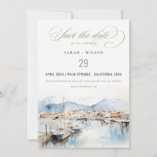 Ushuaia, Argentinien Aquarell-Landschaft Hochzeit Save The Date