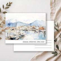 Ushuaia Argentinien Landschaft Aquarell Reise
