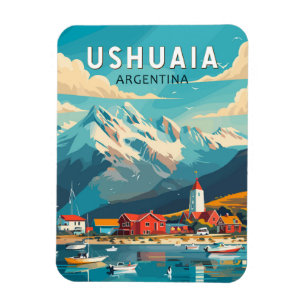 Ushuaia Argentinien Reise Kunst Vintage Magnet