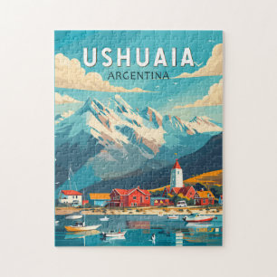 Ushuaia Argentinien Reise Kunst Vintage Puzzle