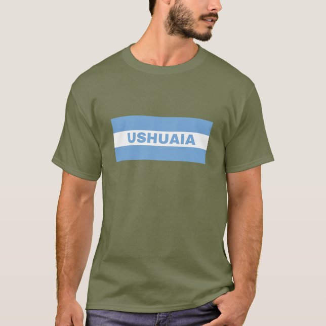 Ushuaia im argentinischen T - Shirt der Flaggenfar (Vorderseite)