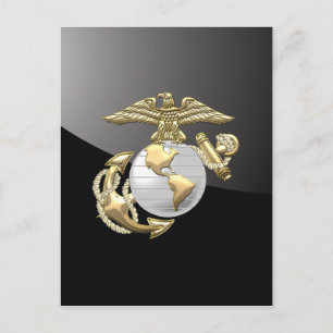 USMC Adler, Globe & Anchor (EGA) [3D] Postkarte