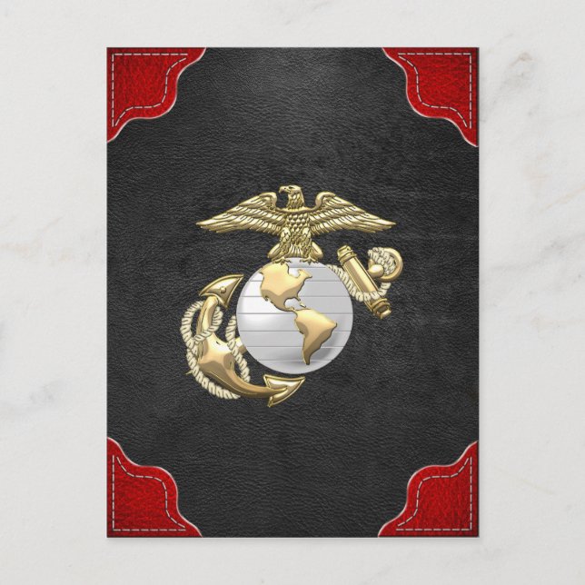 USMC Adler, Globe & Anchor (EGA) [3D] Postkarte (Vorderseite)