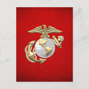 USMC Adler, Globe & Anchor (EGA) [3D] Postkarte