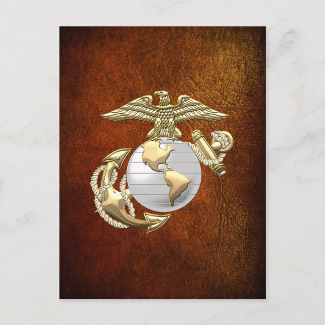 USMC Adler, Globe & Anchor (EGA) [3D] Postkarte (Vorderseite)