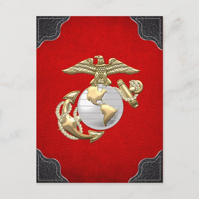 USMC Adler, Globe & Anchor (EGA) [3D] Postkarte (Vorderseite)