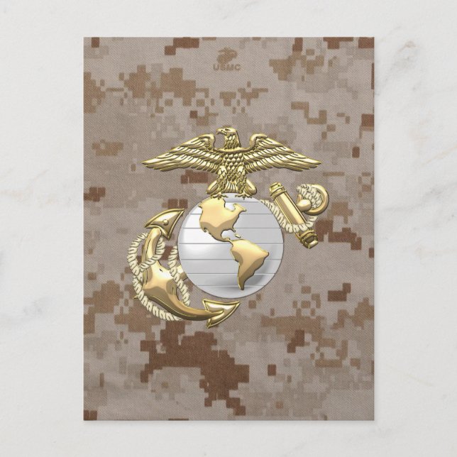USMC Adler, Globe & Anchor (EGA) [3D] Postkarte (Vorderseite)